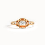 14 Ayar Altın Bezel Markiz Yüzük