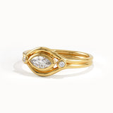 14 Ayar Altın Bezel Markiz Yüzük