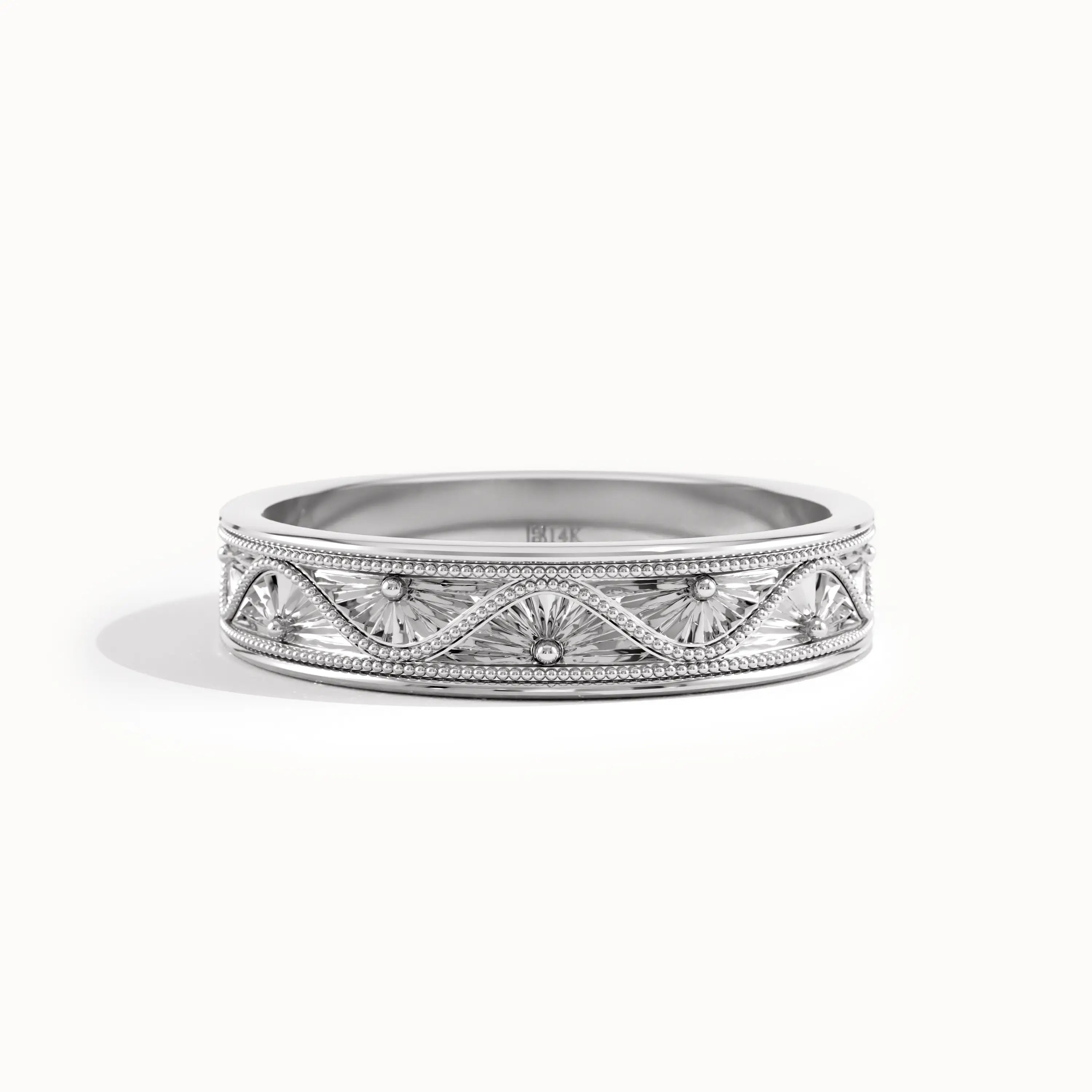 14 Ayar Altın Vintage Stil Kadın Alyans