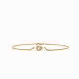 14 Ayar Altın Damla Pırlanta Detaylı Zarif Bileklik