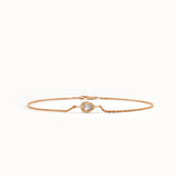 14 Ayar Altın Damla Pırlanta Detaylı Zarif Bileklik