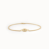 14 Ayar Altın Pırlanta Detaylı Evil Eye Bileklik
