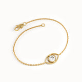 14 Ayar Altın Pırlanta Detaylı Evil Eye Bileklik