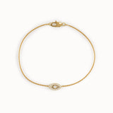 14 Ayar Altın Evil Eye Pırlanta Charm Bileklik