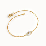 14 Ayar Altın Evil Eye Pırlanta Charm Bileklik