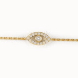 14 Ayar Altın Evil Eye Pırlanta Charm Bileklik