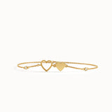 14 Ayar Altın Kalp Figürlü Minimal Charm Bileklik