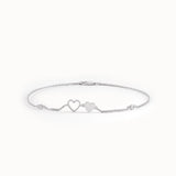14 Ayar Altın Kalp Figürlü Minimal Charm Bileklik