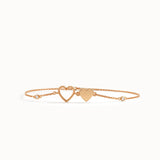 14 Ayar Altın Kalp Figürlü Minimal Charm Bileklik