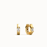 14 Ayar Vermeil Damla Kesim Halka Küpe