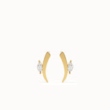 14 Ayar Vermeil Markiz Taş Detaylı Zarif Küpe