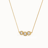 14 Ayar Altın Trio Bezel Taşlı Kolye