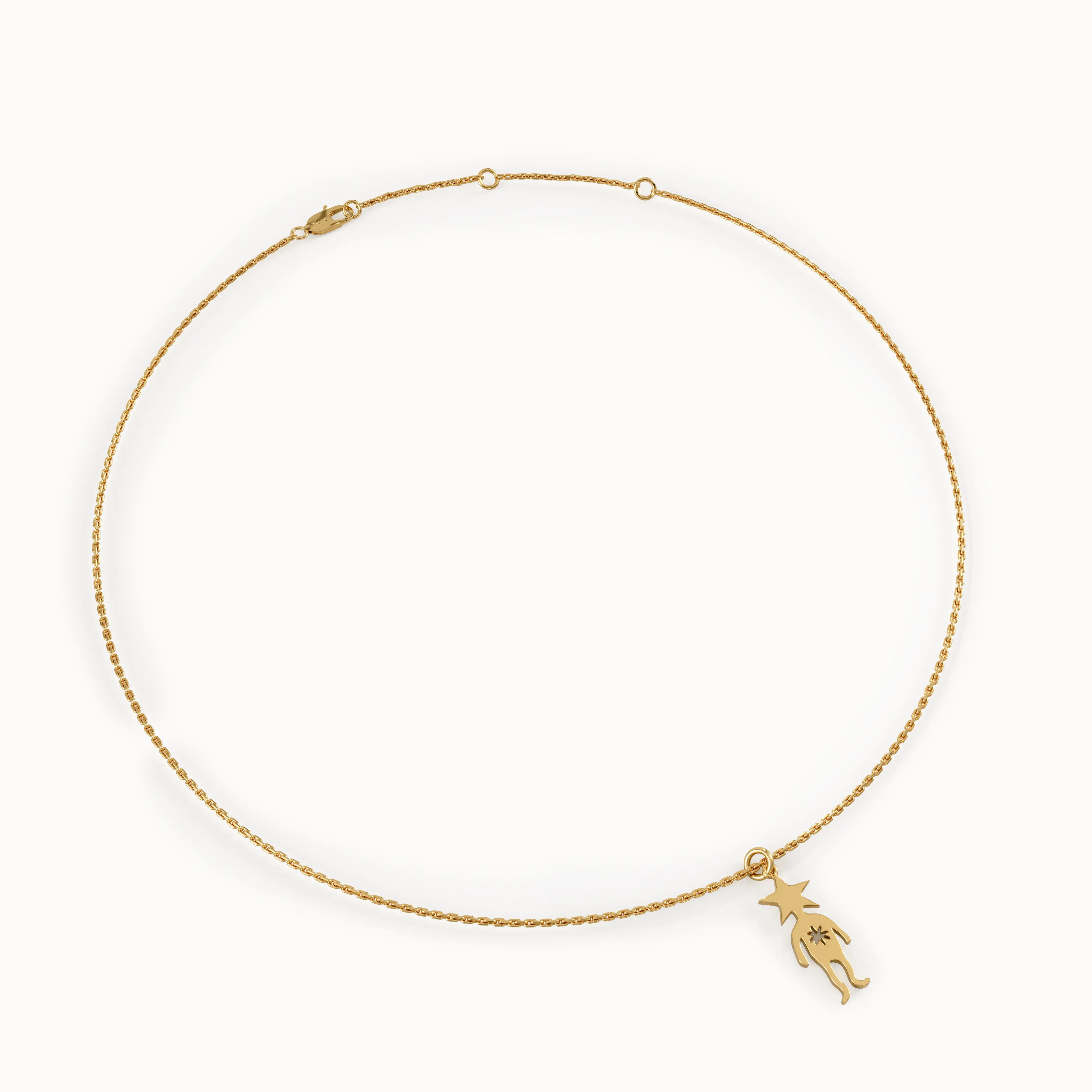 14 Ayar Altın Star Boy Figürlü Kolye Ucu