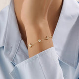 14 Ayar Vermeil Yonca Motifli Zincir Bileklik