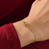 14 Ayar Altın Pırlanta Detaylı Evil Eye Bileklik