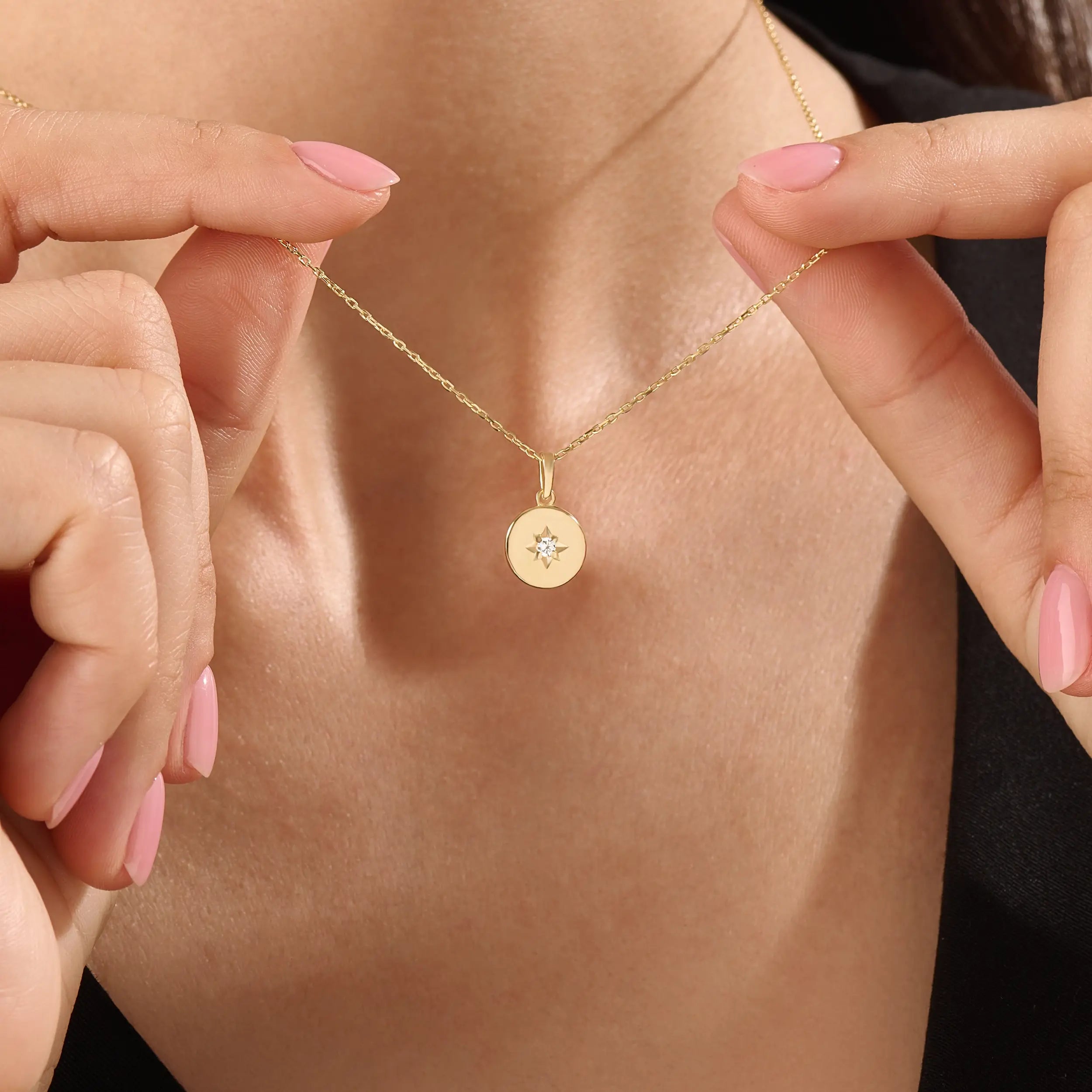 14 Ayar Vermeil Merkez Yıldız Detaylı Kolye