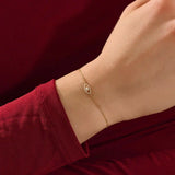 14 Ayar Altın Evil Eye Pırlanta Charm Bileklik