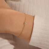 14 Ayar Altın Evil Eye Pırlanta Charm Bileklik