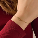 14 Ayar Altın Kalp Figürlü Minimal Charm Bileklik